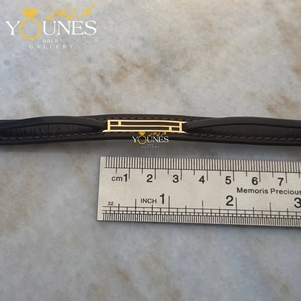 دستبند طلا چرم مردانه L186